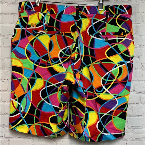 Loudmouth Swirls Multicolor Golf Shorts Size 40 x 9 - Picture 4 of 5